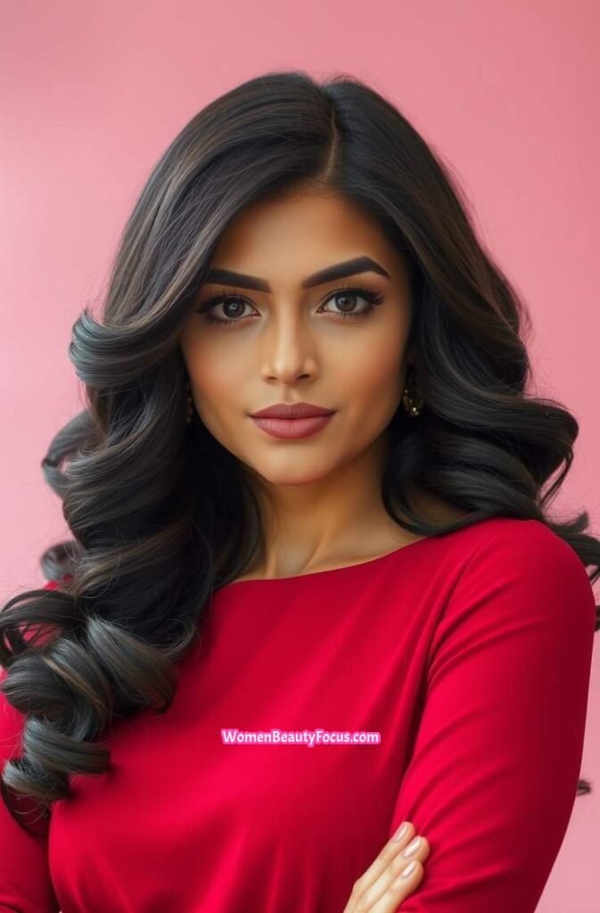 7. Side Swept Curls Front View