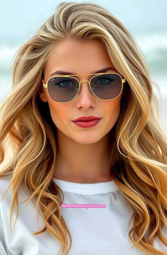 7. Soft Beach Waves with Middle Part