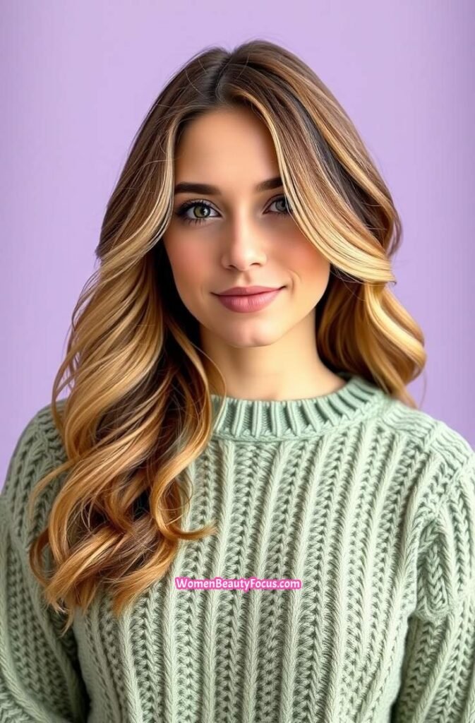 7. Soft Beach Waves with Natural Highlights FrontStraight View