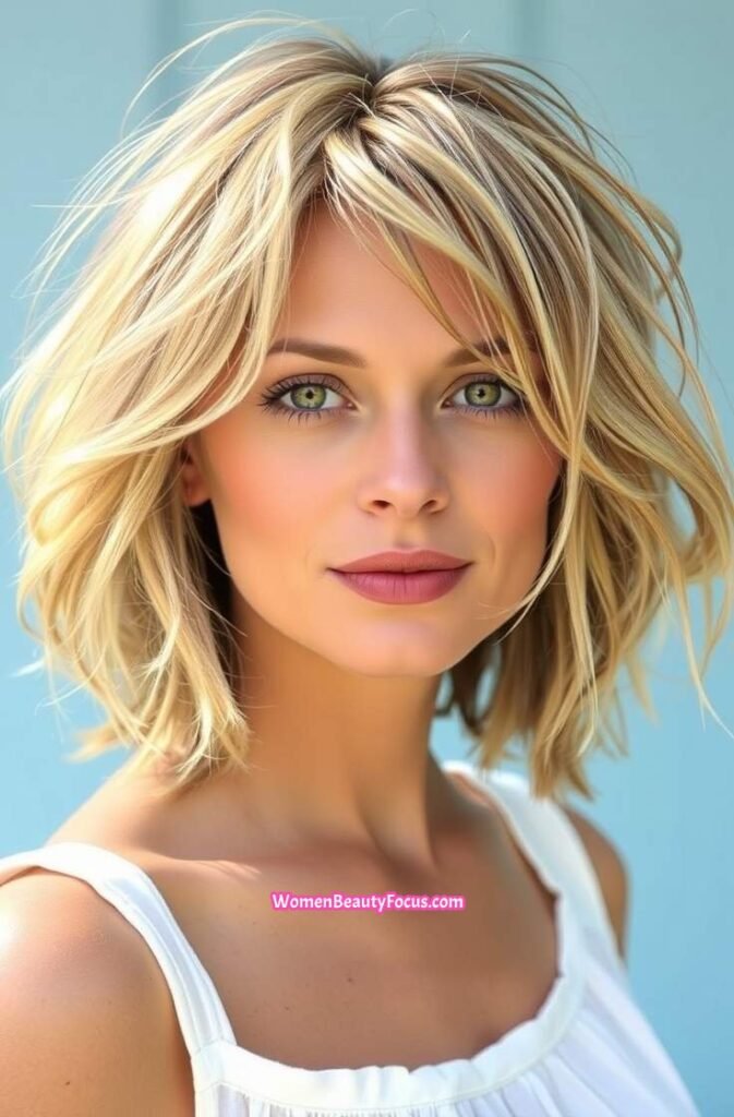 7. Textured Bob with Face Framing Layers FrontStraight View