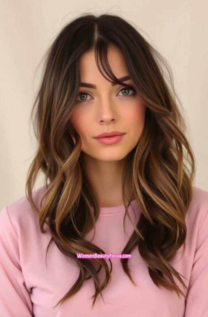 7. Wet Waves with Soft Side Bangs FrontStraight View