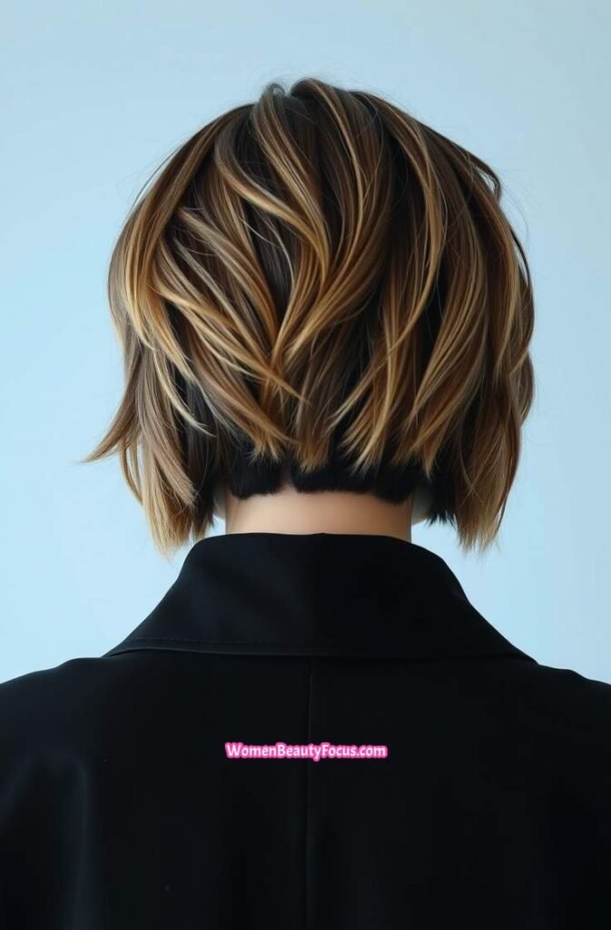 8. Back View of Shaggy Bob with Layered Texture Back View