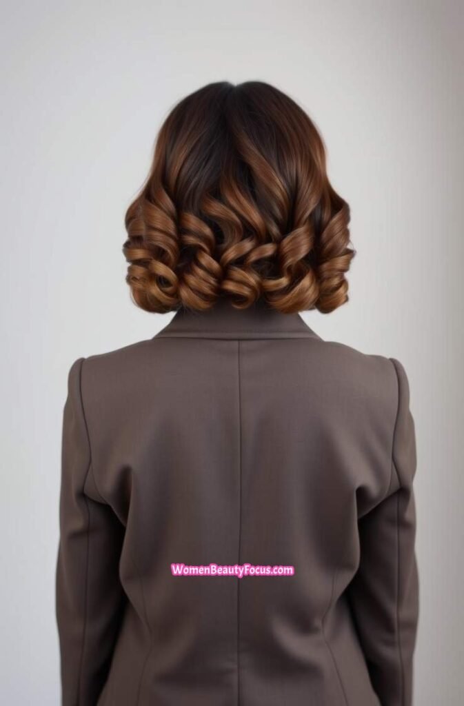 8. Back View of a Curled Bob Back View