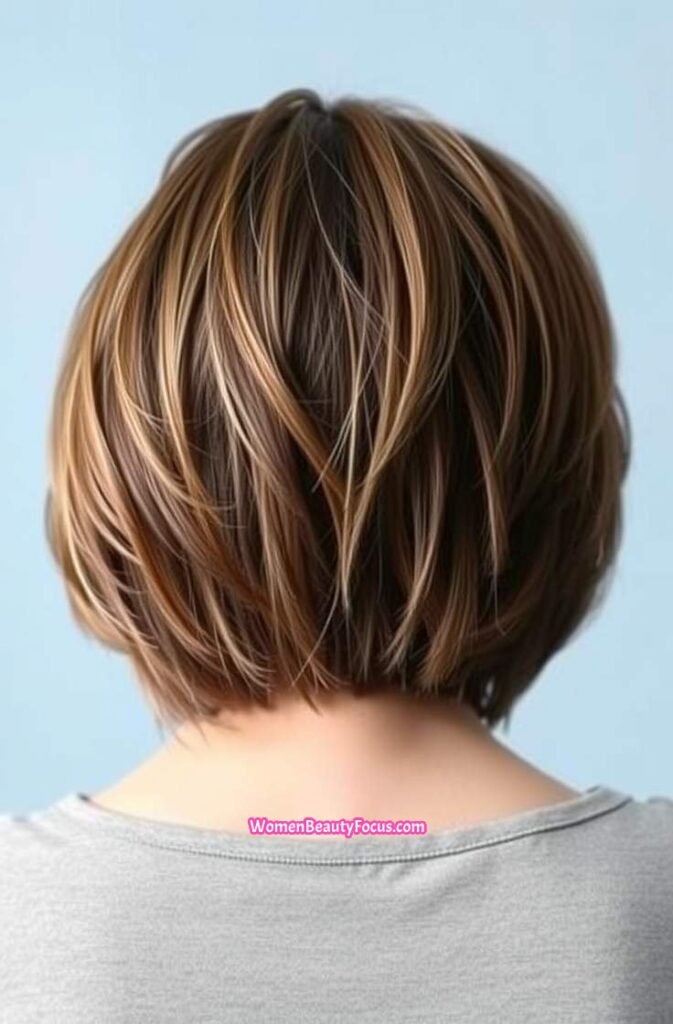 8. Back View of a Textured Bob Back View