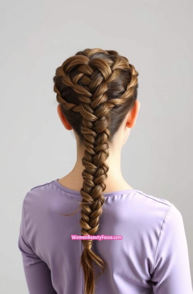 8. Back View of a Woman with Braided Crown Back View