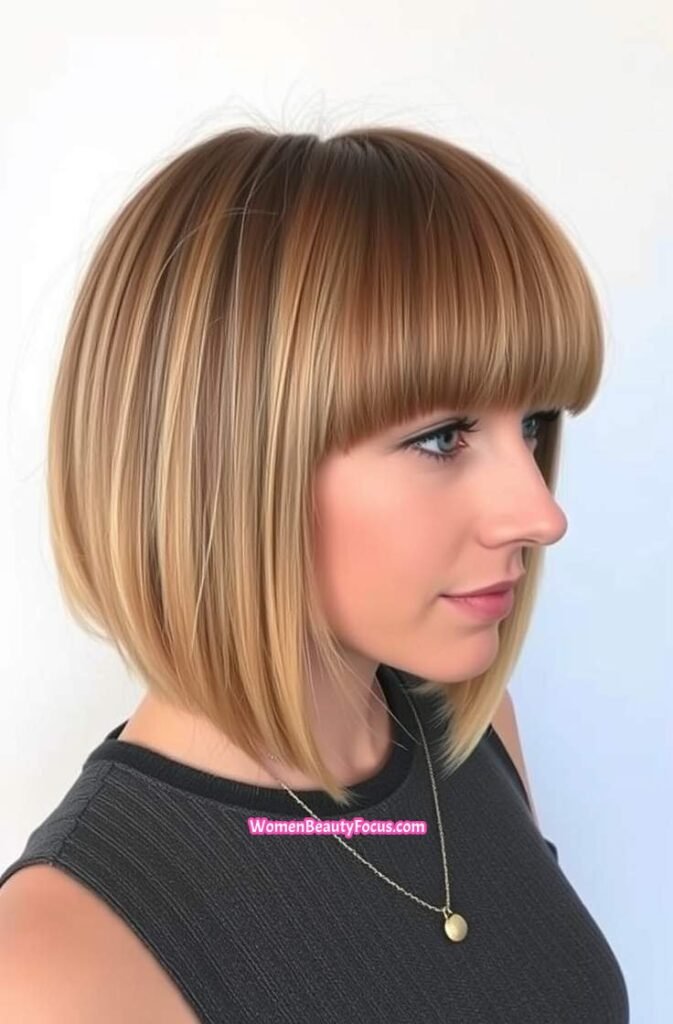 8. Blunt Cut with Volume at the Roots Side View