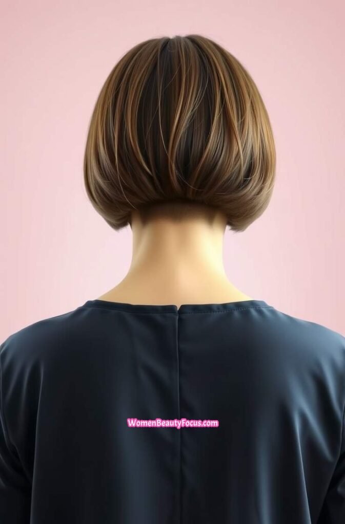 8. Chin Length Bob with Subtle Undercut Back View