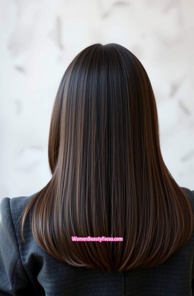8. Deep Mocha Brown Straight Hair Back View