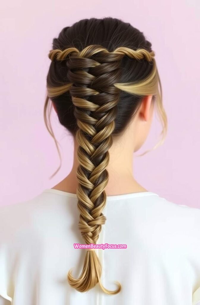 8. Elegant Braided Crown Back View