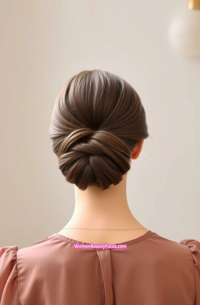 8. Elegant Chignon Bun Back View