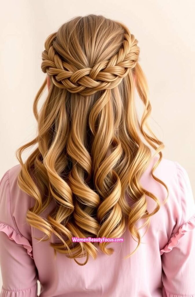 8. Romantic Braided Waterfall Twist Back View