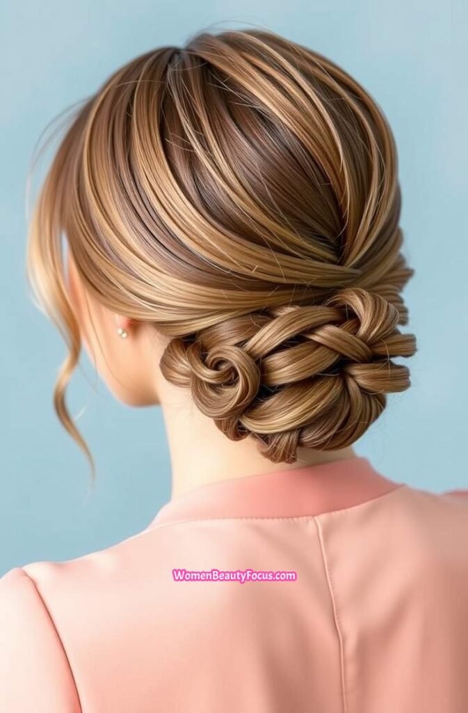 8. Romantic Low Chignon Back View