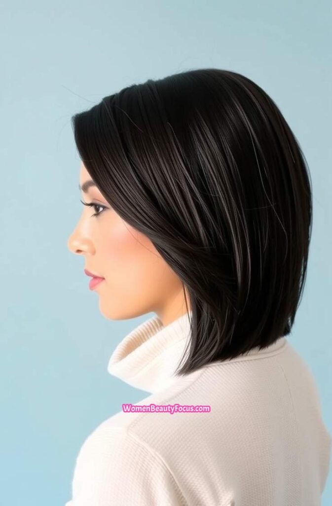 8. Short Wet Bob with Sharp Ends Side View