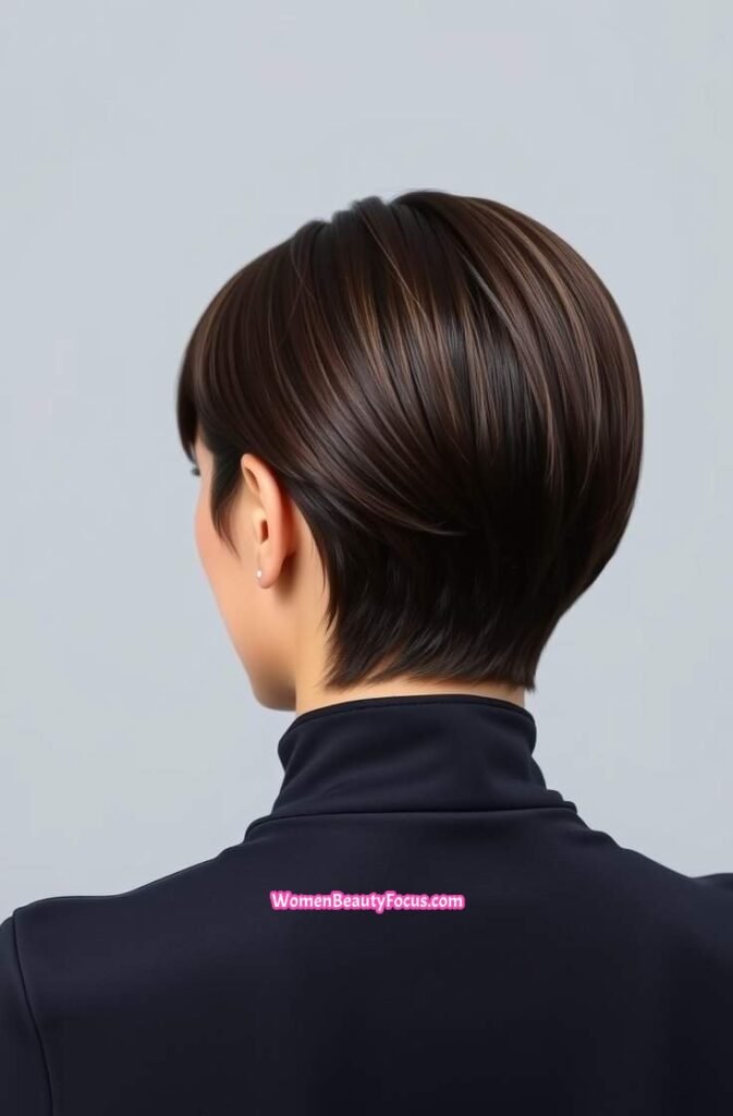 8. Sleek Bixie with a Tapered Nape Back View