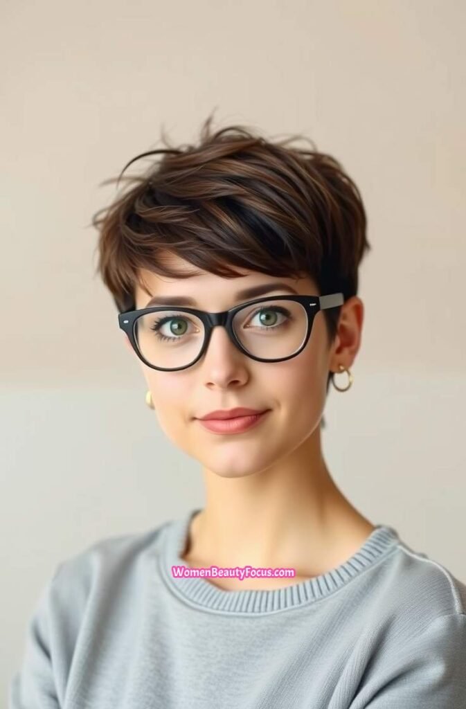 8. Textured Pixie Cut with Side Part
