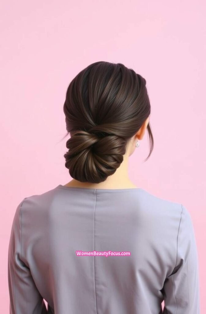 8. Tight Slicked Back French Twist Back View