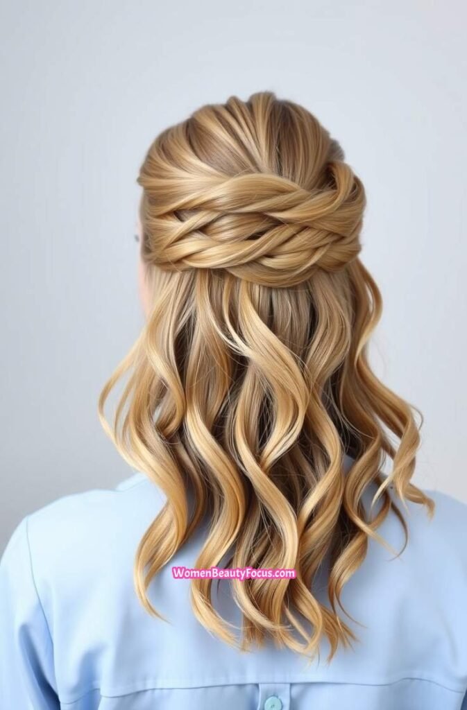 8. Twisted Half Up Back View