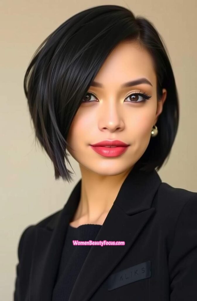 9. Asymmetrical Bob Front View
