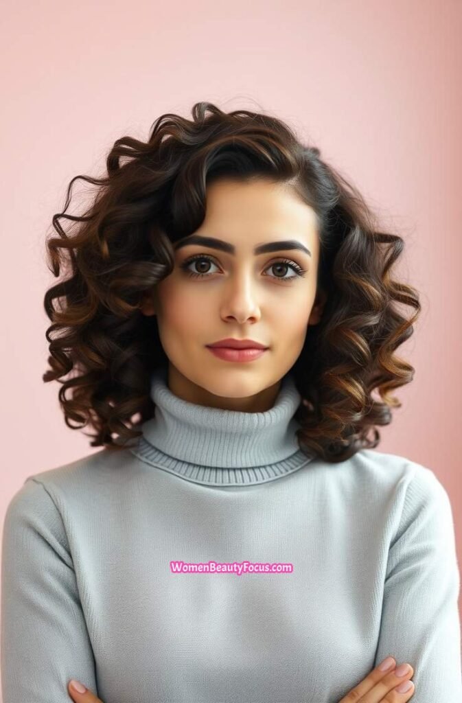 9. Bouncy Curls with Volume FrontStraight View