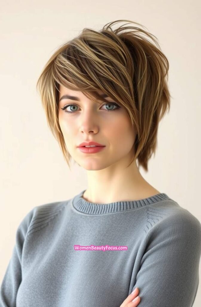 9. Choppy Medium Shag with Subtle Highlights FrontStraight View