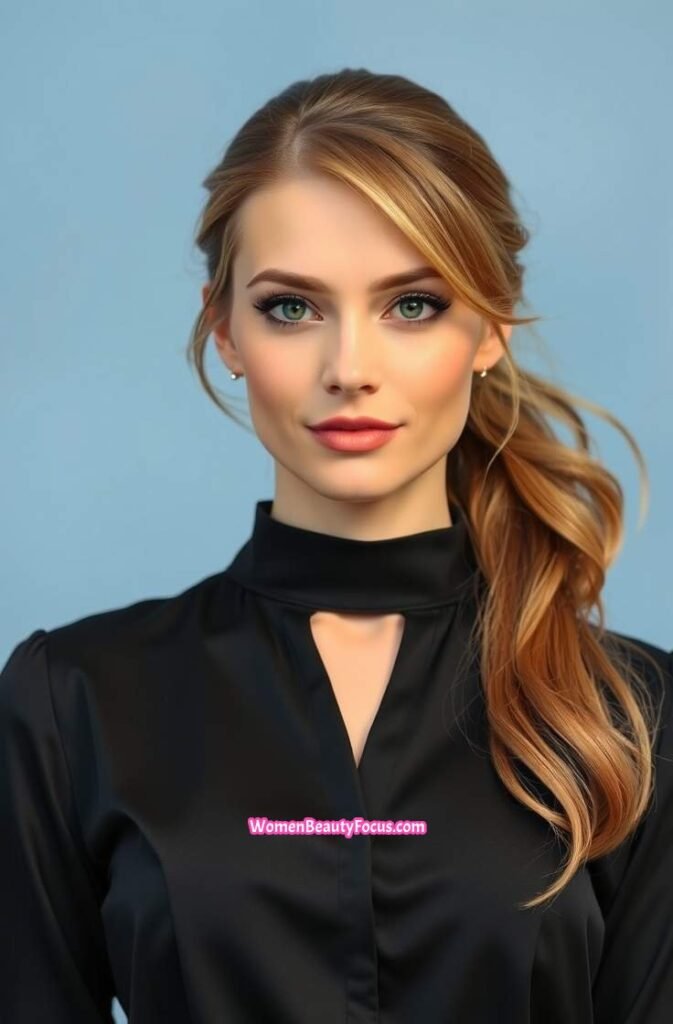 9. Classic French Twist with Soft Front Layers Front View