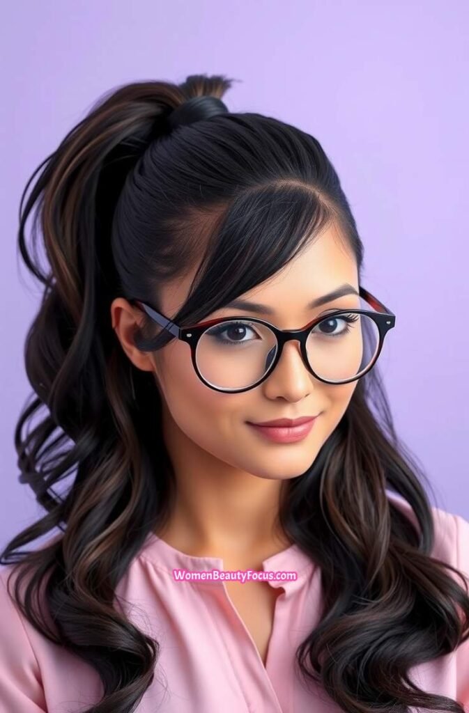 9. High Ponytail with Loose Waves
