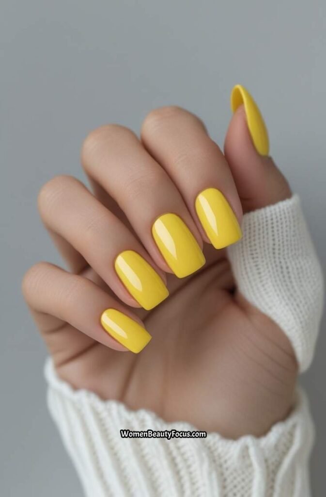 9. Summer Lemon Yellow Nails