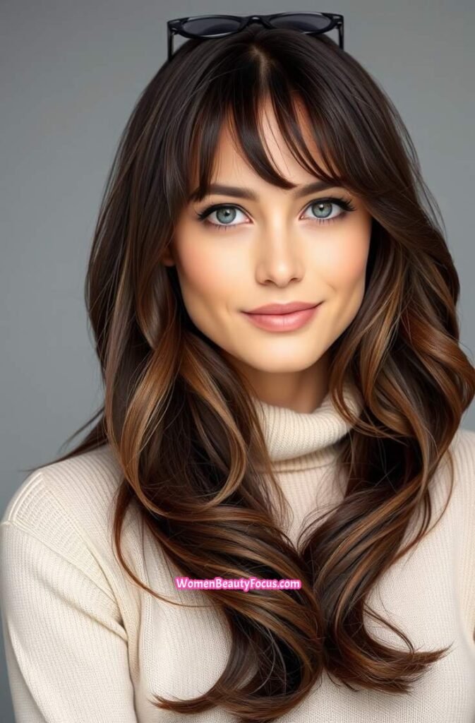9. Wispy Bangs with Long Layers FrontStraight View