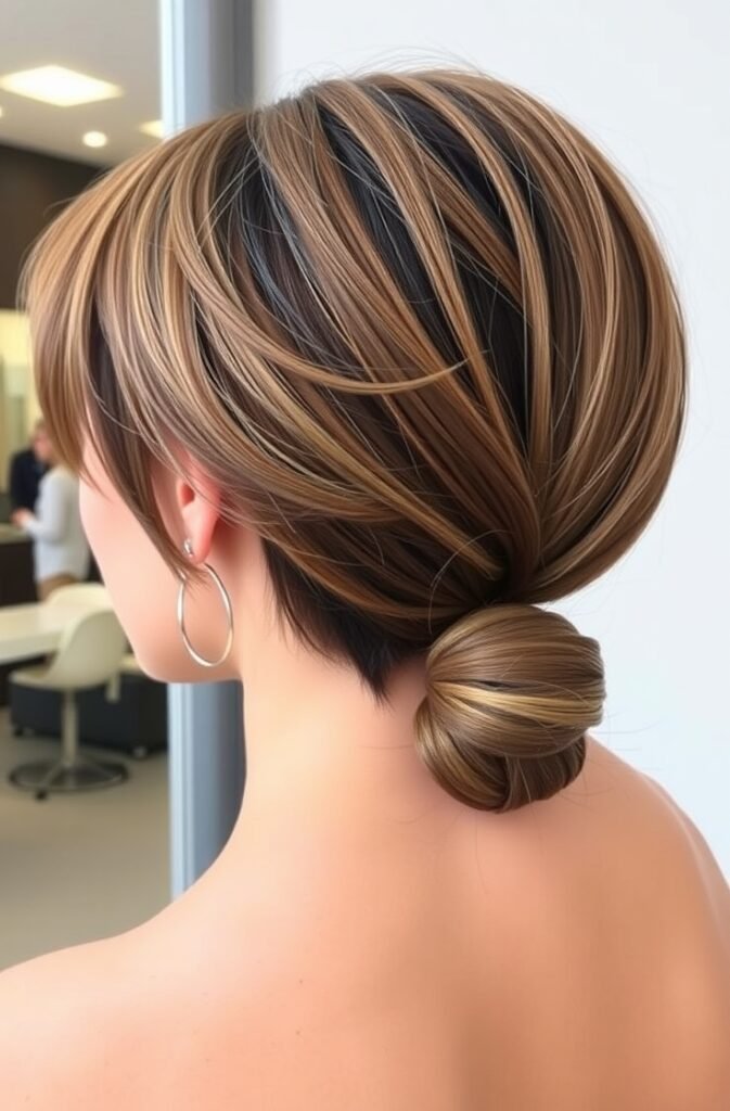 Flux Schnell The softly layered pixie cut ponytail offers a mo 1