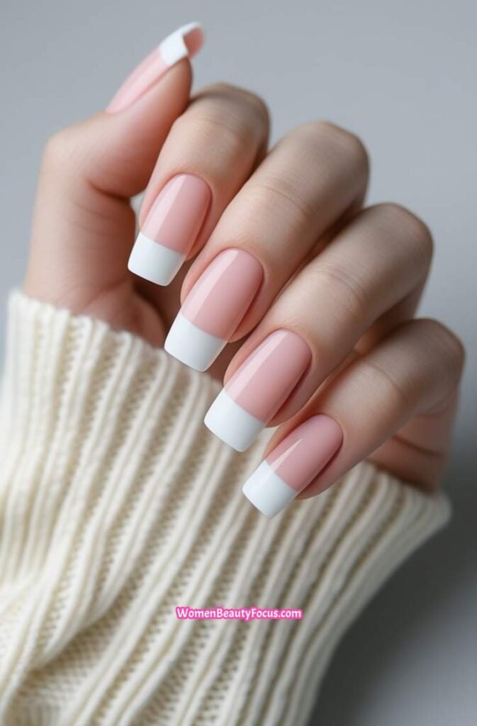 1. Classic French Tips with a Modern Twist