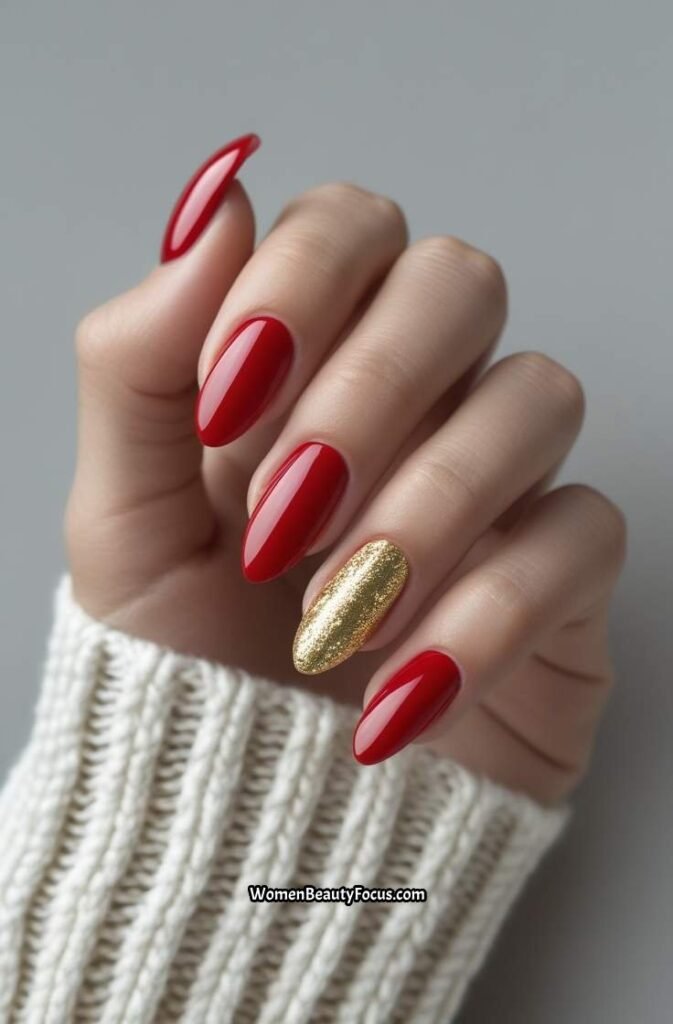 1. Classic Red Nails with a Modern Twist