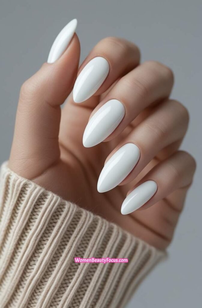 1. Classic White Minimalist Nails