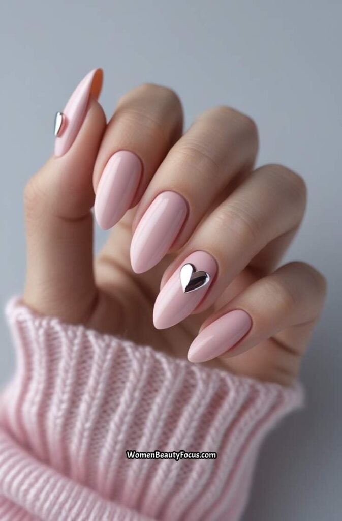 1. Soft Blush Pink Almond Nails with Minimalist Line Art 1