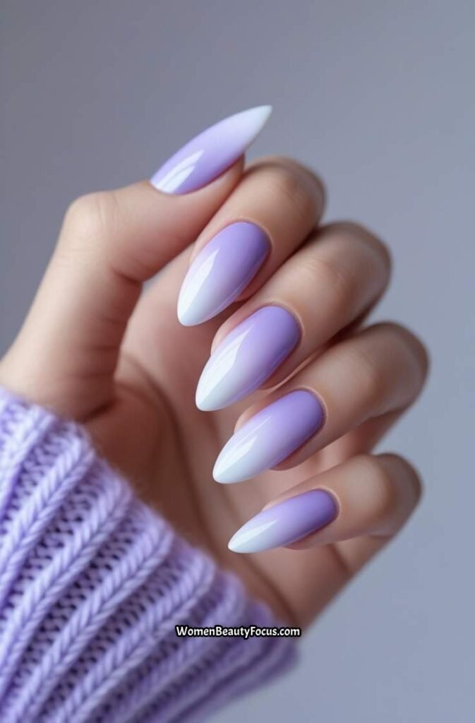 1. Soft Lavender Gradient Nails