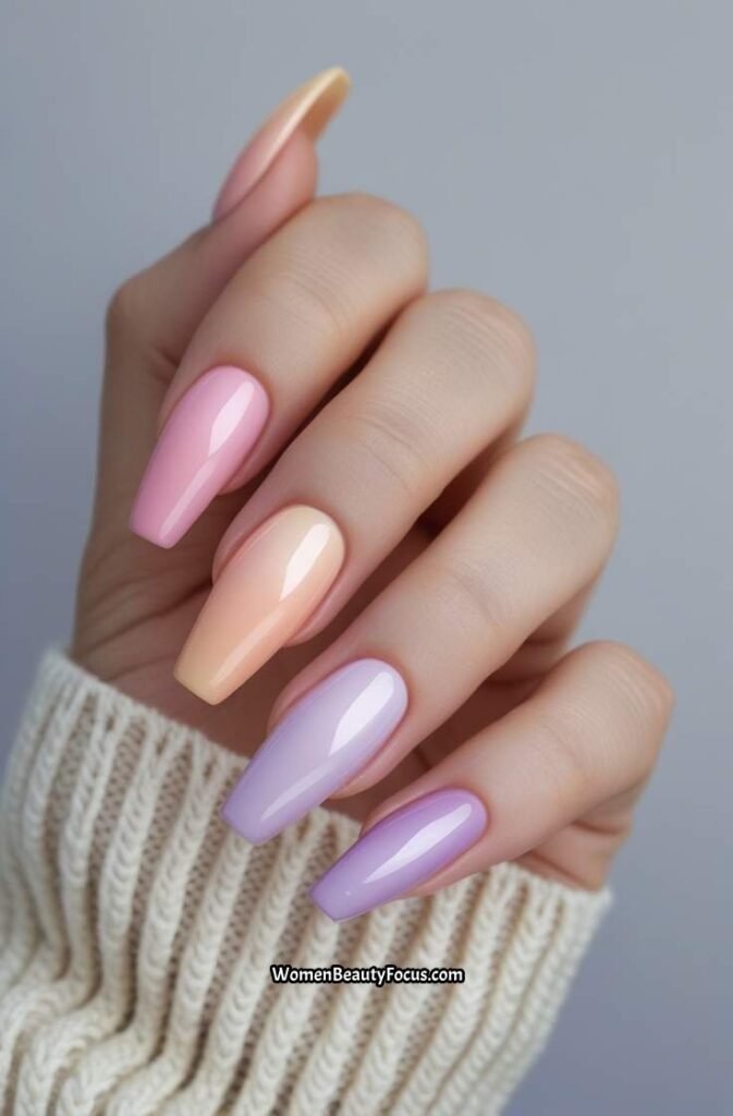 1. Soft Pastel Ombre Nails