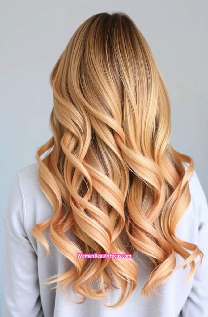 10. Back View of Peach Long Layers Back View