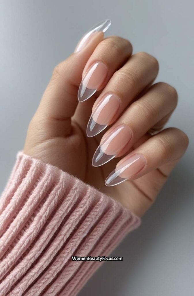 10. Clear Glossy Nails