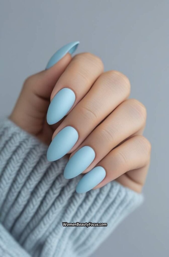 10. Matte Pastel Blue Nails