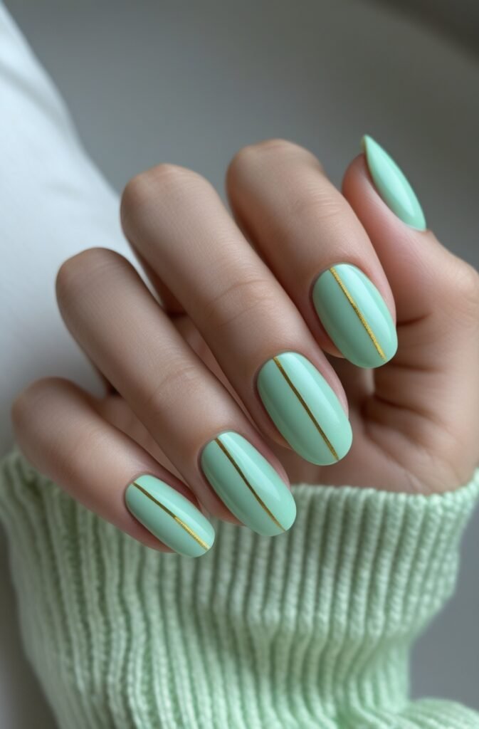 10. Mint Green with Gold Accents