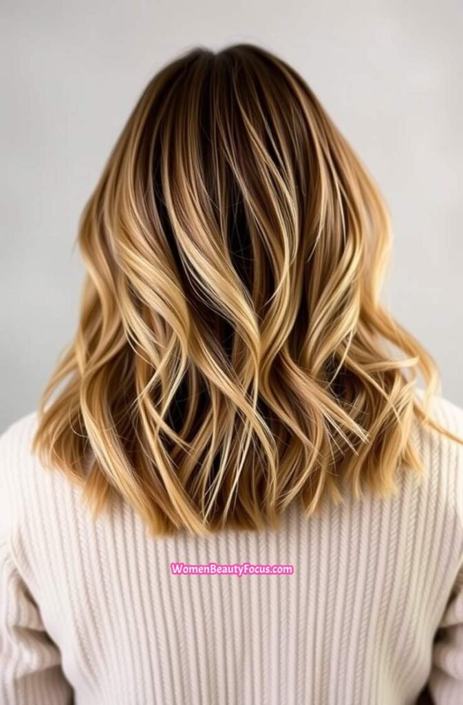 10. Textured Layers with Sunlit Balayage Back View