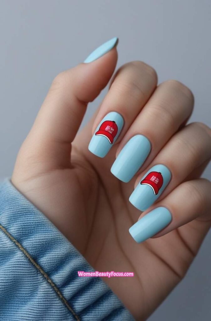 11. Baseball Cap Accent Nails