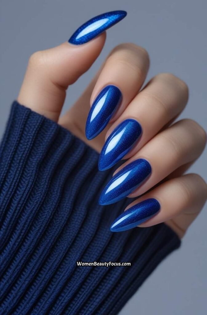 11. Sapphire Blue Cat Eye Nails