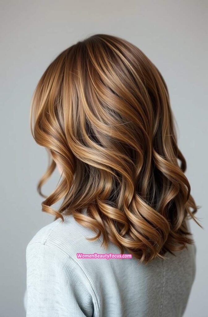 12. Ash Brown with Soft Waves and Layers Back View