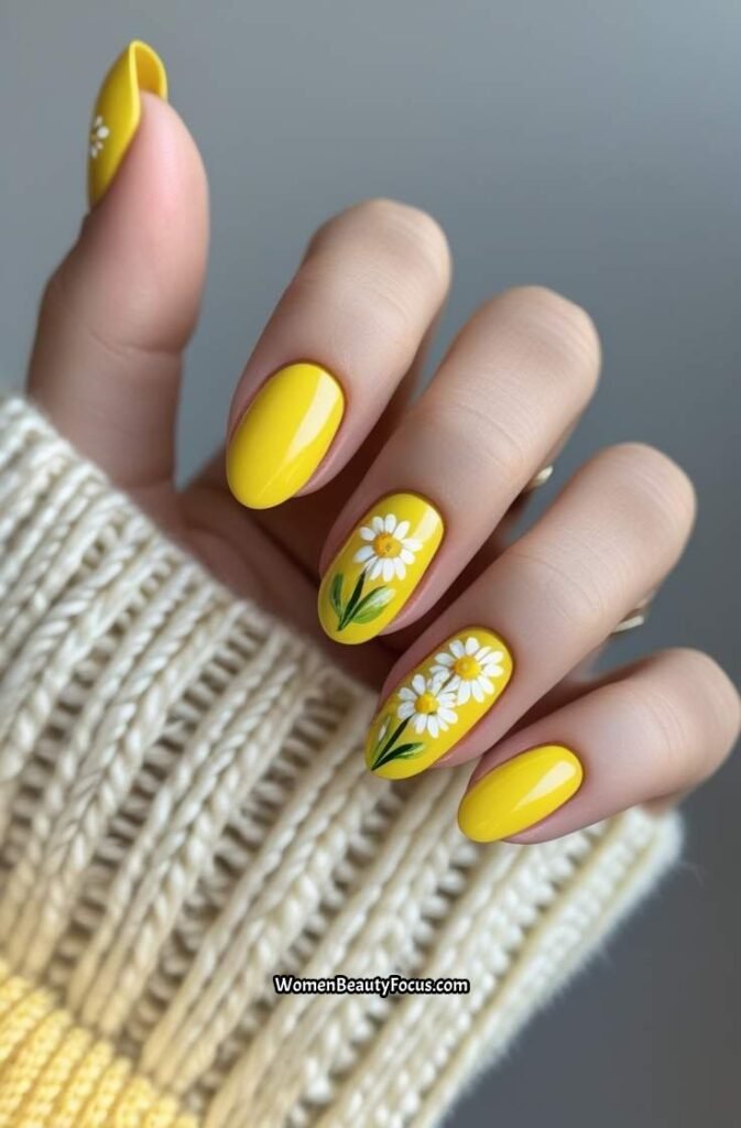 12. Bright Yellow with White Floral Accents