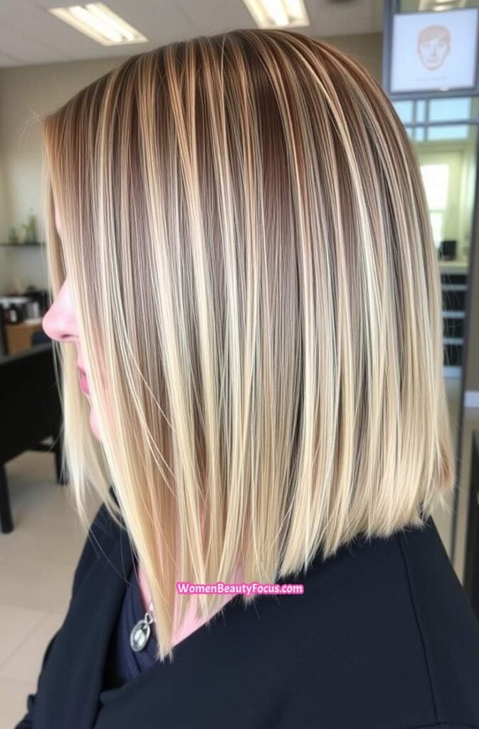12. Smooth Blunt Cut with Subtle Highlights Back View