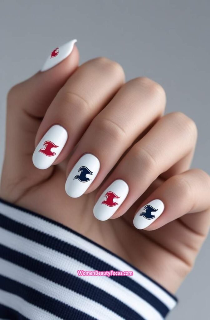 12. Team Logo Baseball Nails