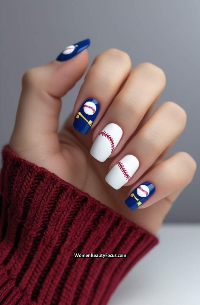 12. Team Spirit Baseball Nails 1