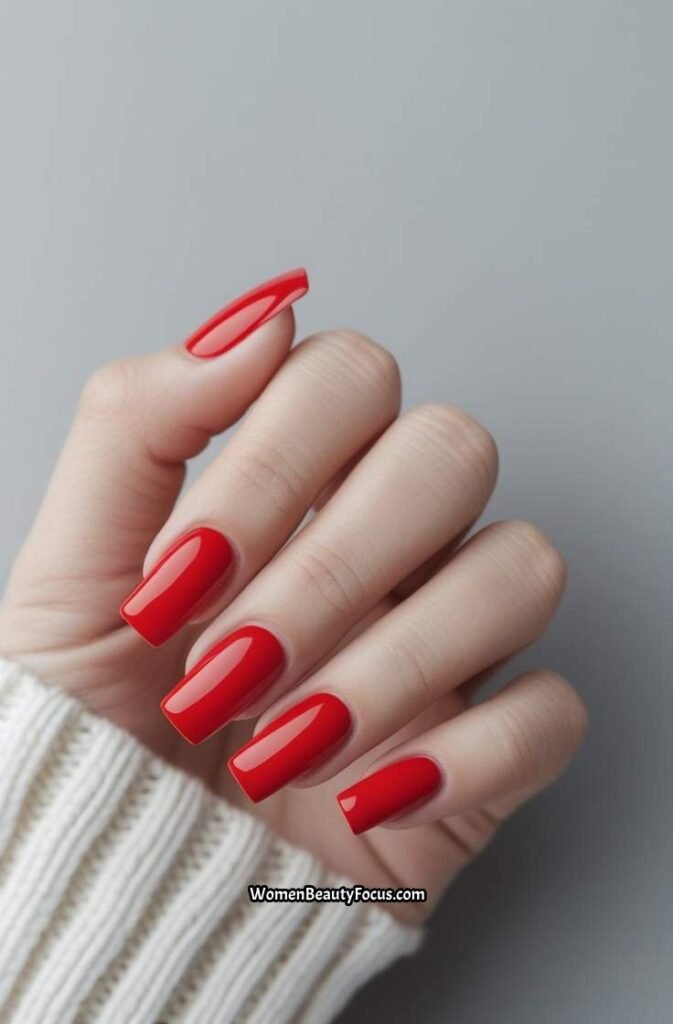 13. Classic Red French Tips