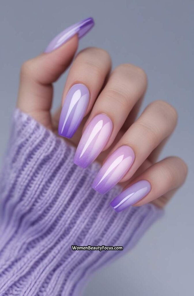 13. Lavender Ombre Nails