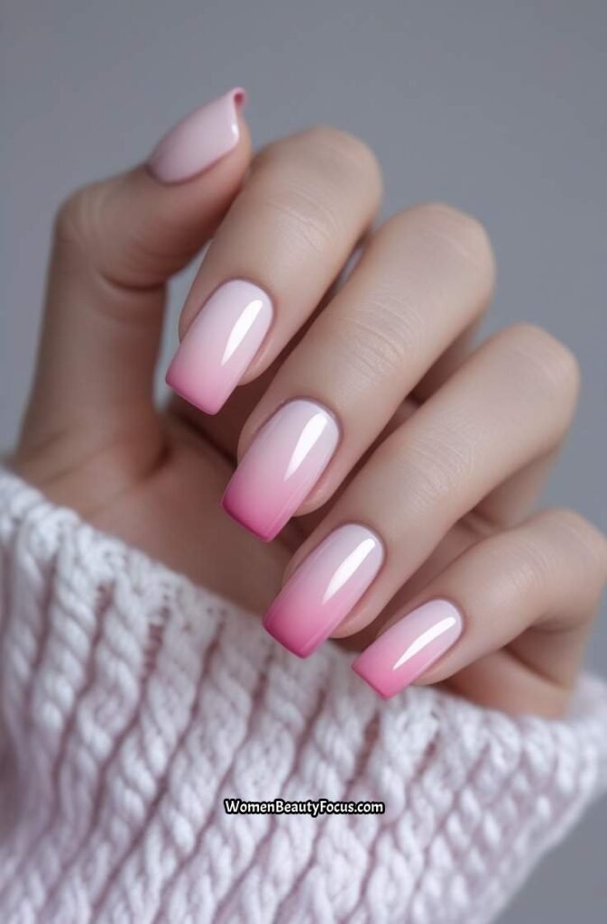 13. Light Pink Gradient Nails
